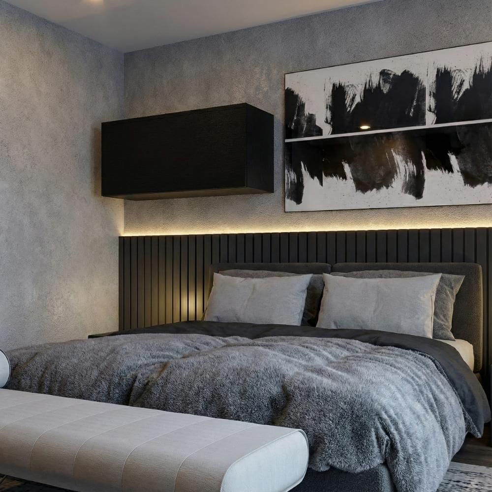 Armário Aéreo Dormitório 800mm 1 Porta Miami Carraro Preto Touch