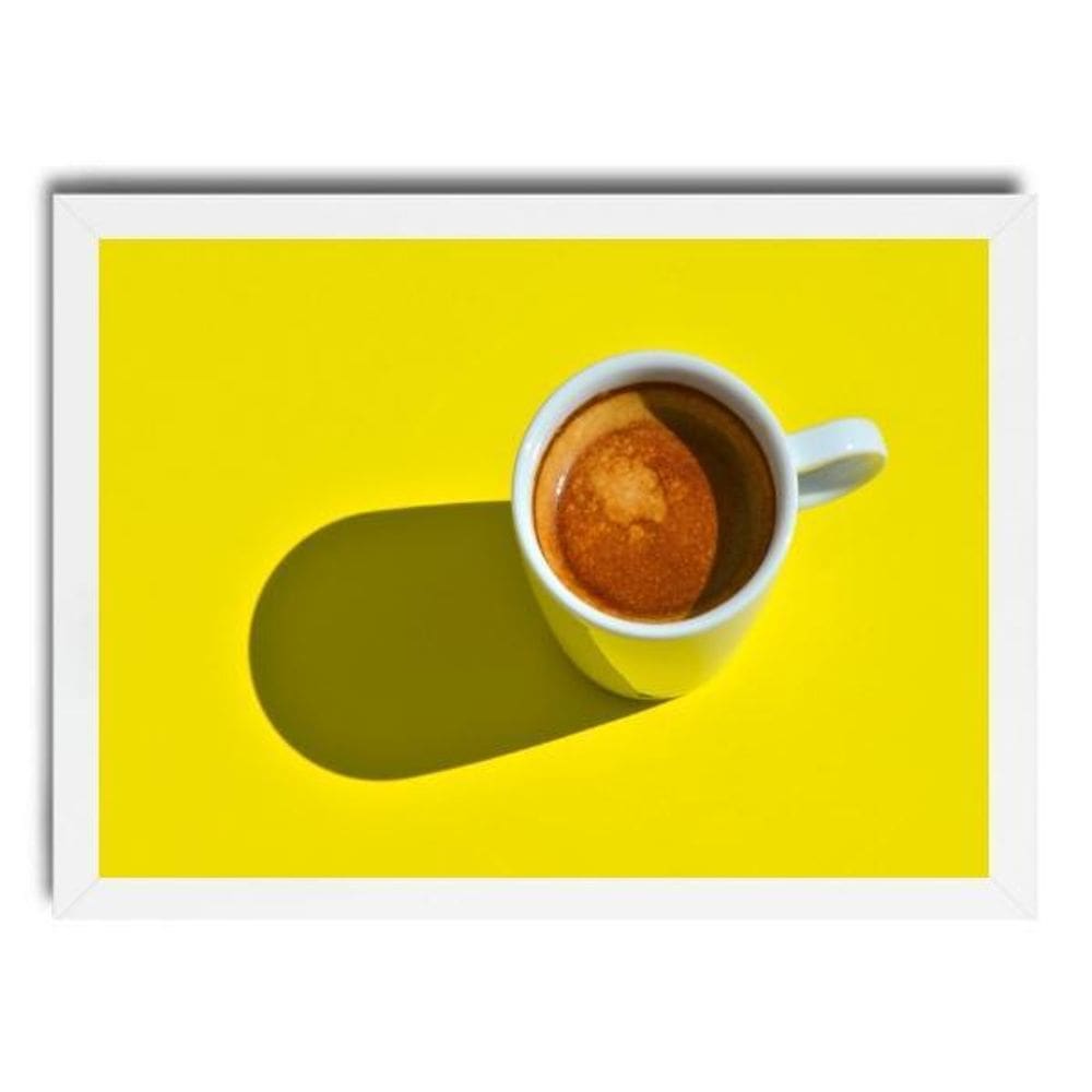 Quadro Para Cozinha Amarelo Café 24X18Cm