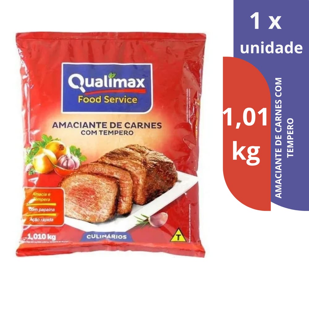 Amaciante de carnes com tempero 1kg qualimax - Tempera 24kg de carne
