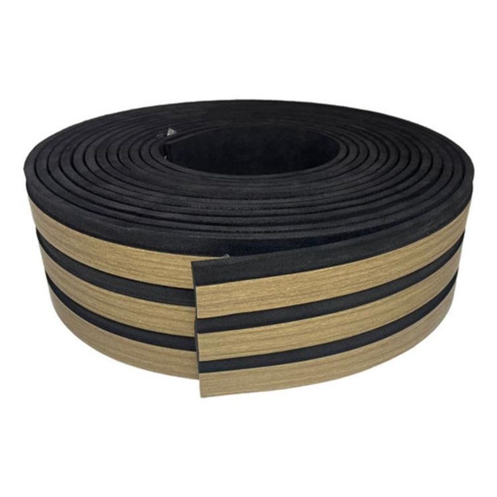 Eva Rodape Ripado Laminado Acabamento Madeirado Preto - 10M