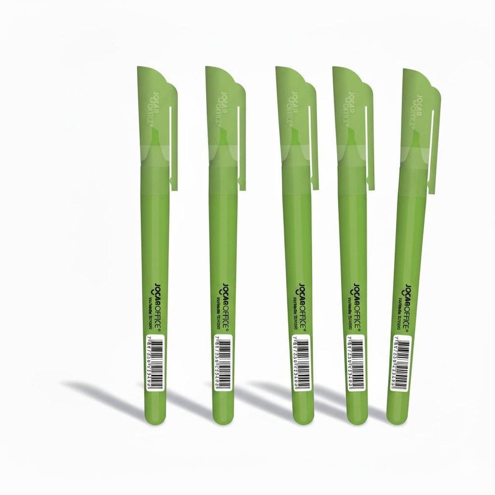 Kit 5 Uni Marca-Texto Verde Chanfrado - Jocar Office