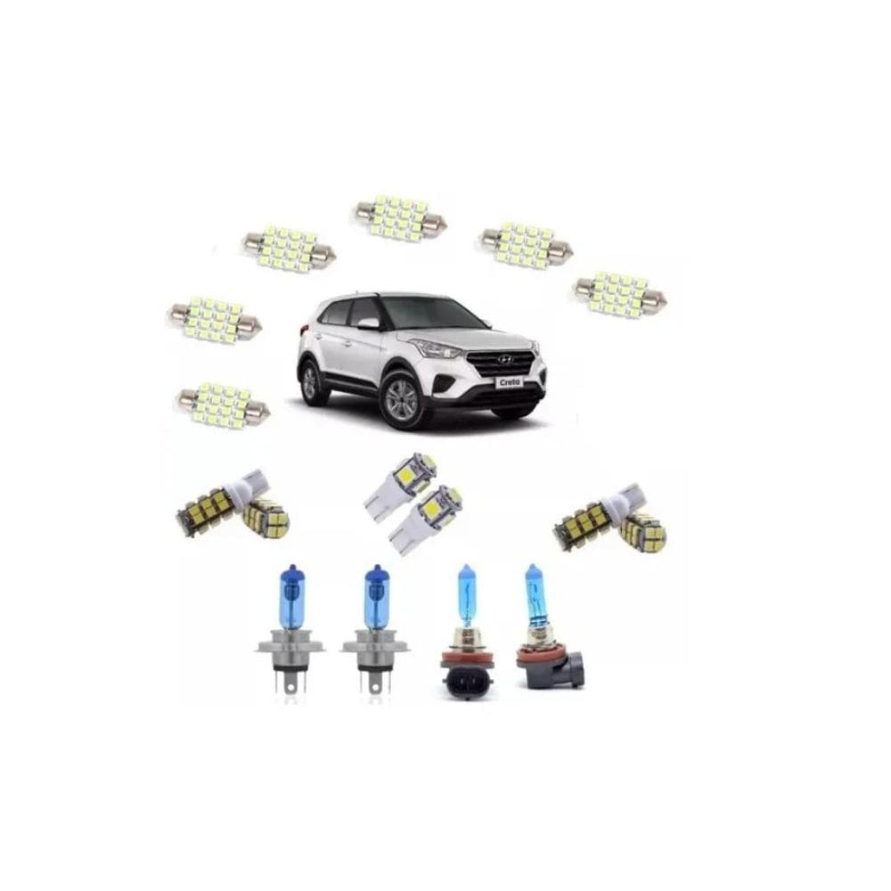 Hyundai Creta Kit Lâmpada Super Branca + Led Techone