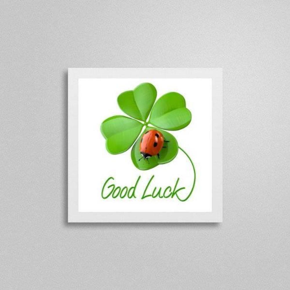 Quadro Quadrado Joaninha Boa Sorte 20X20Cm