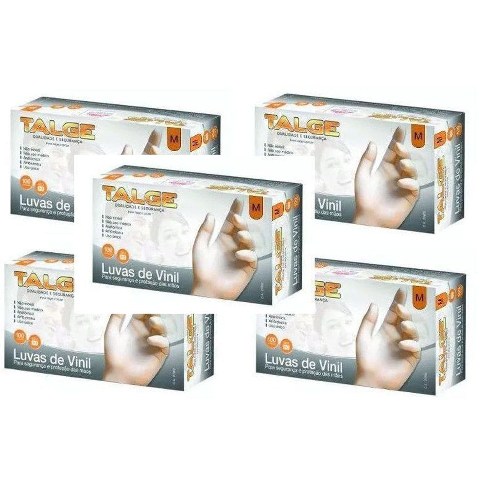 500 Luva Vinil Tamanho P Sem Pó - Marca Talge  5Pct