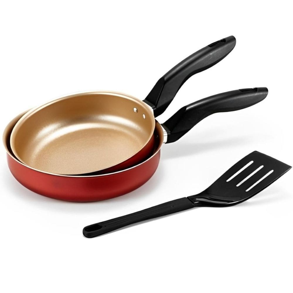 Conjunto Frigideiras Antiaderente 18Cm E 22Cm + Espátula