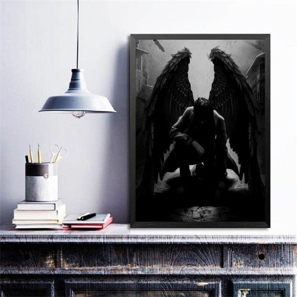 Quadro Decorativo Anjo Negro 45X34Cm
