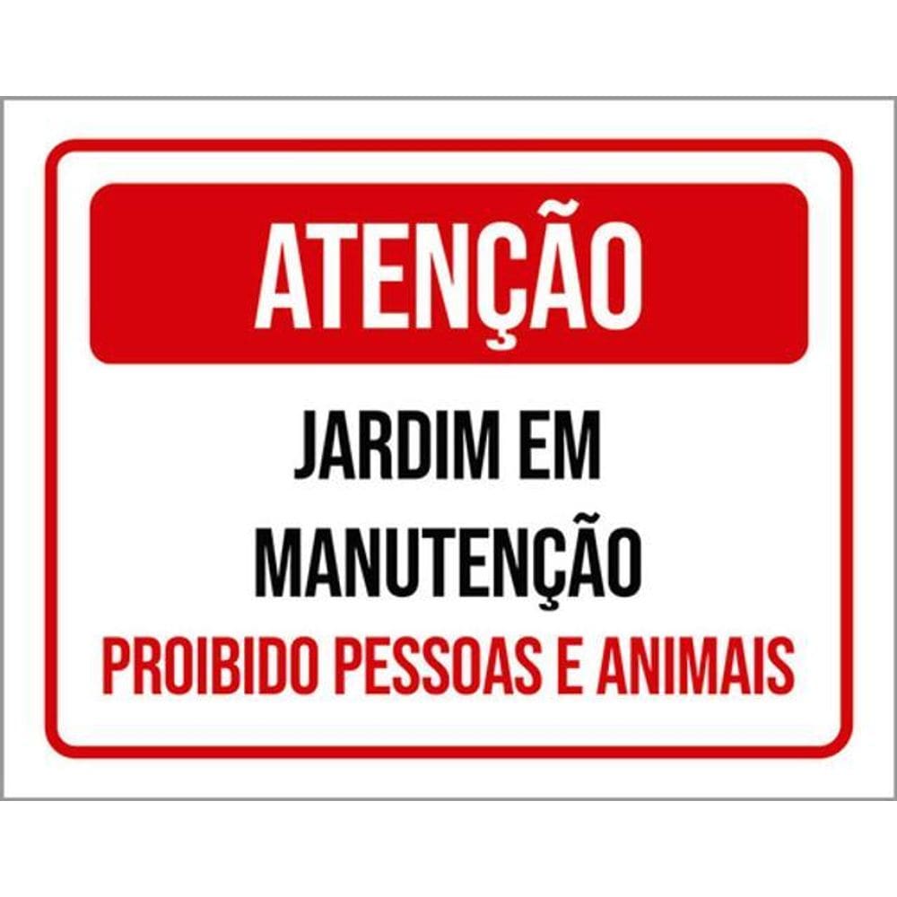 Kit 10 Placas Jardim Manutenção Pessoas Animais 36X46