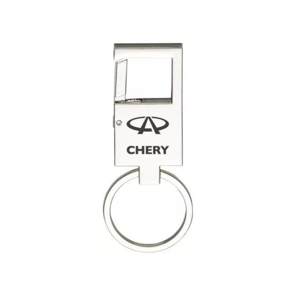 Chaveiro Metal Espelhado Mosquetão Para Chery - E