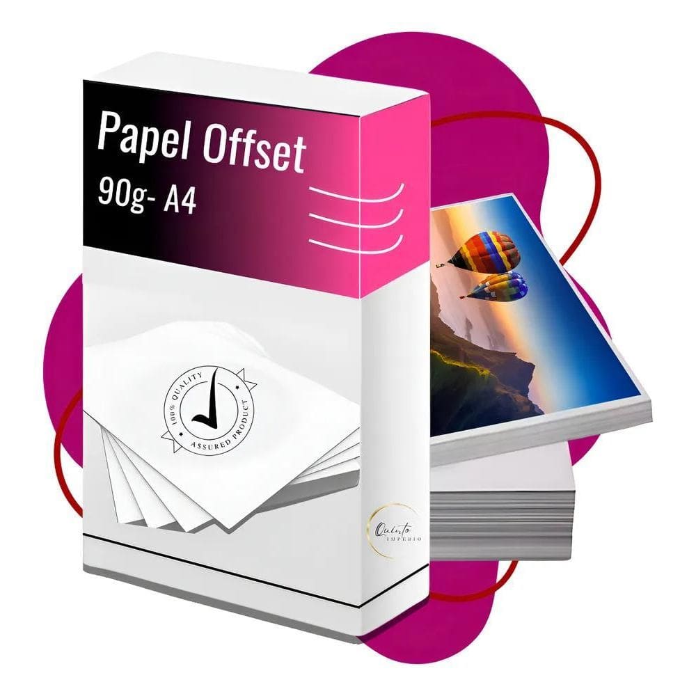 Papel Offset 90G Premium 500 Folhas A4 Branco Sulfite Quinto