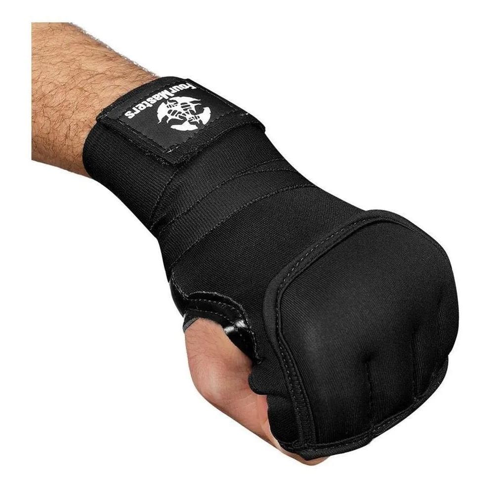 Luva Bandagem Rápida Mma/Boxe/Muay Thai: Proteção - Preto G