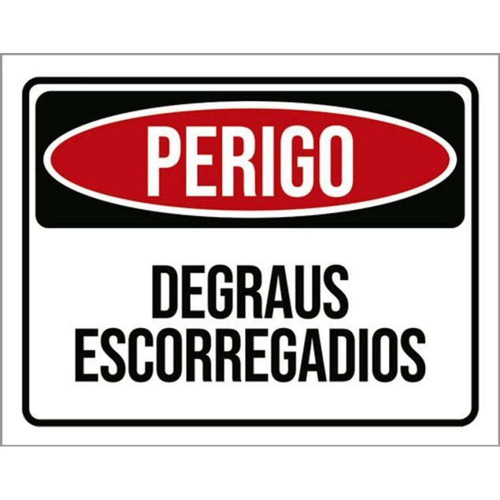 Kit 3 Placas Perigo Degraus Escorregadios 36X46