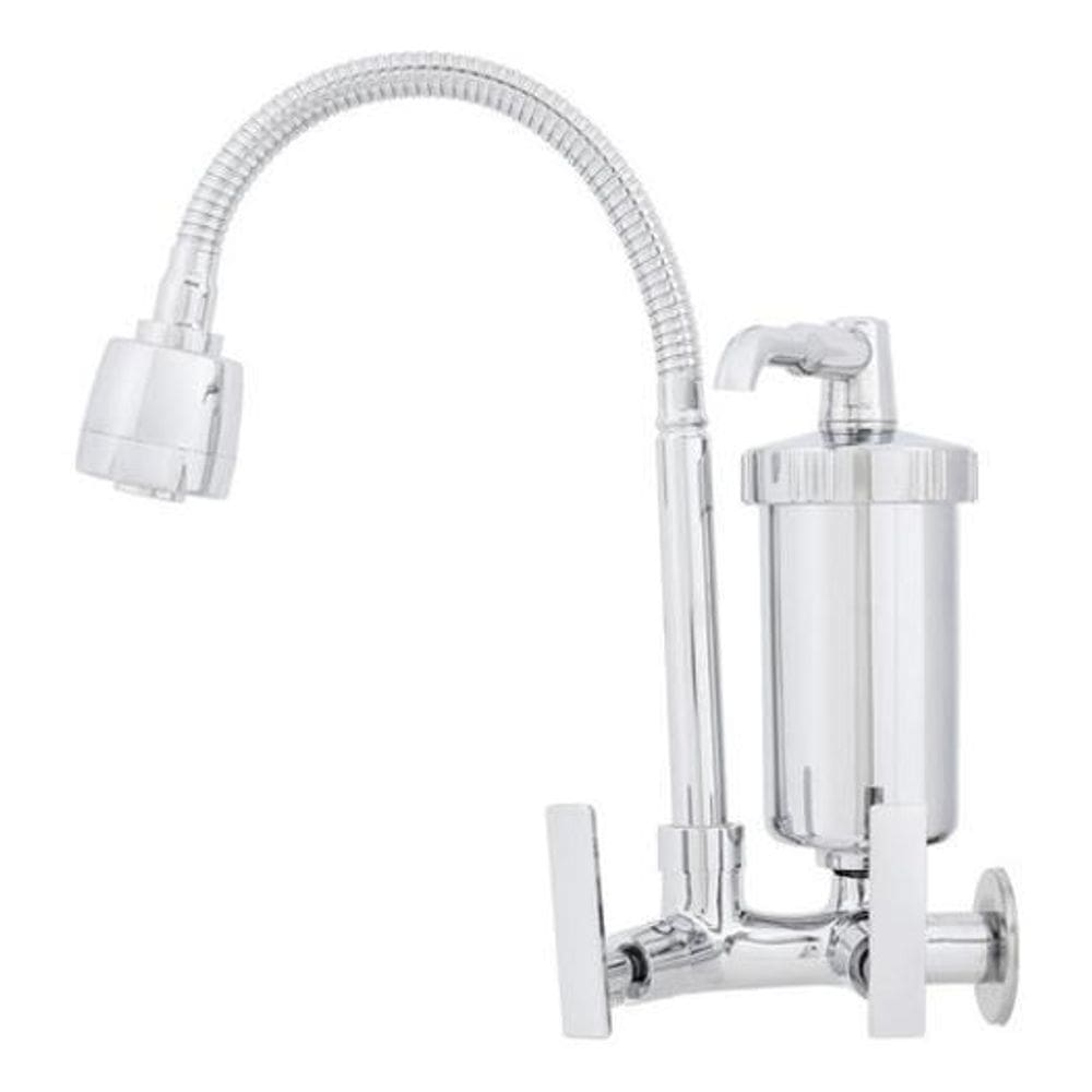 Torneira Com Filtro - Cromada - Bica - Prateado