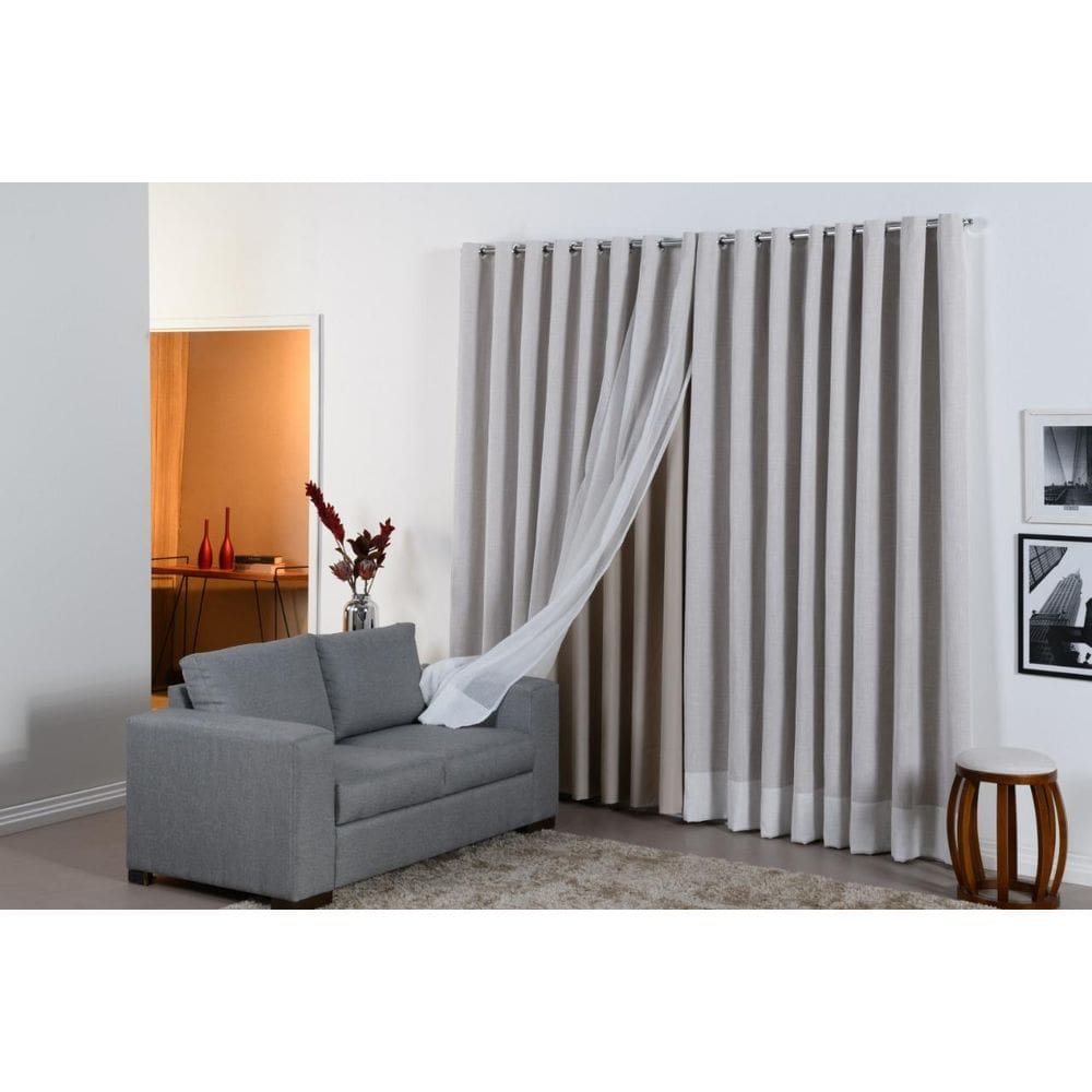 Cortina Gaze De Linho Com Forro Black Out 4,0M X 2,50M