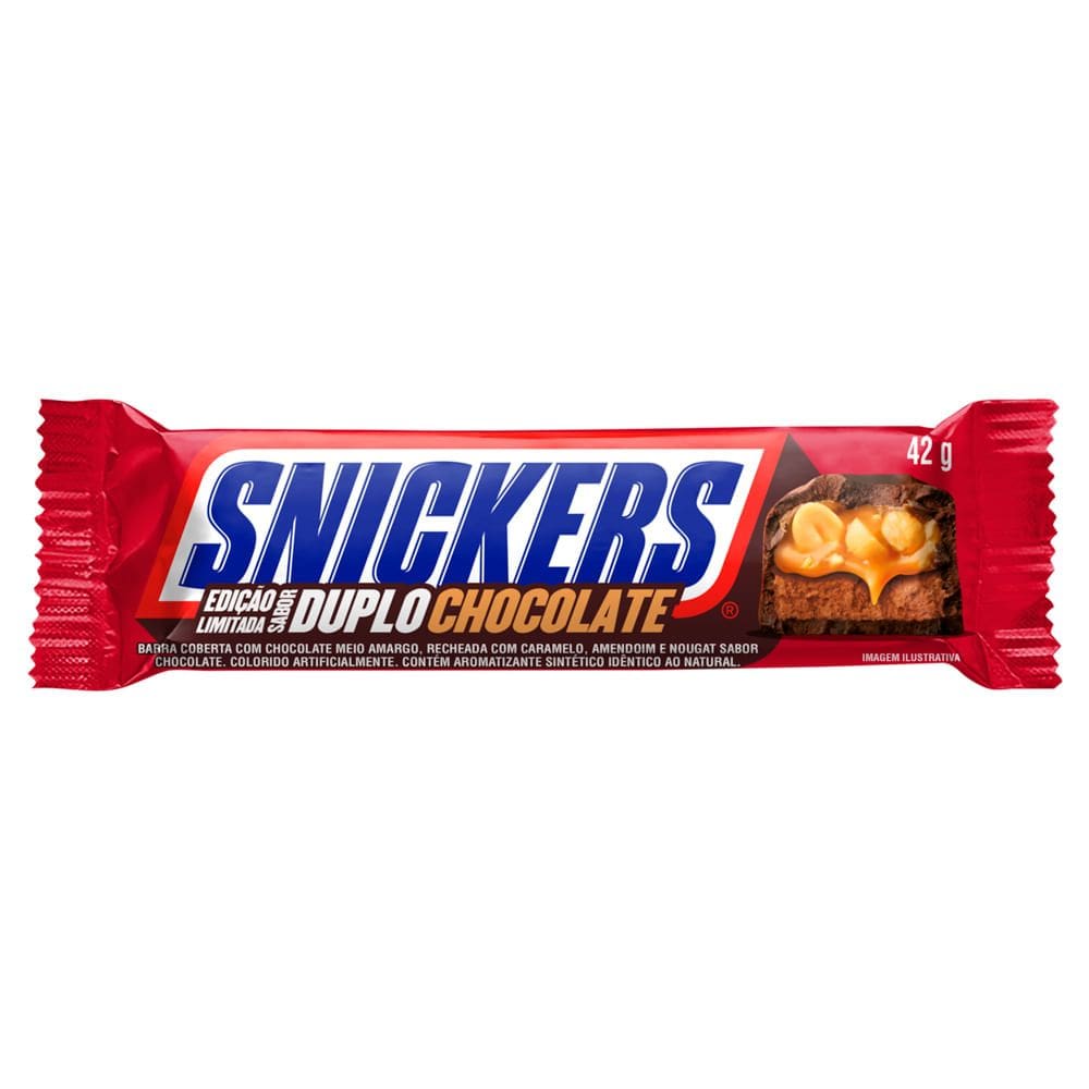 Chocolate Snickers Sabor Duplo Chocolate 42g