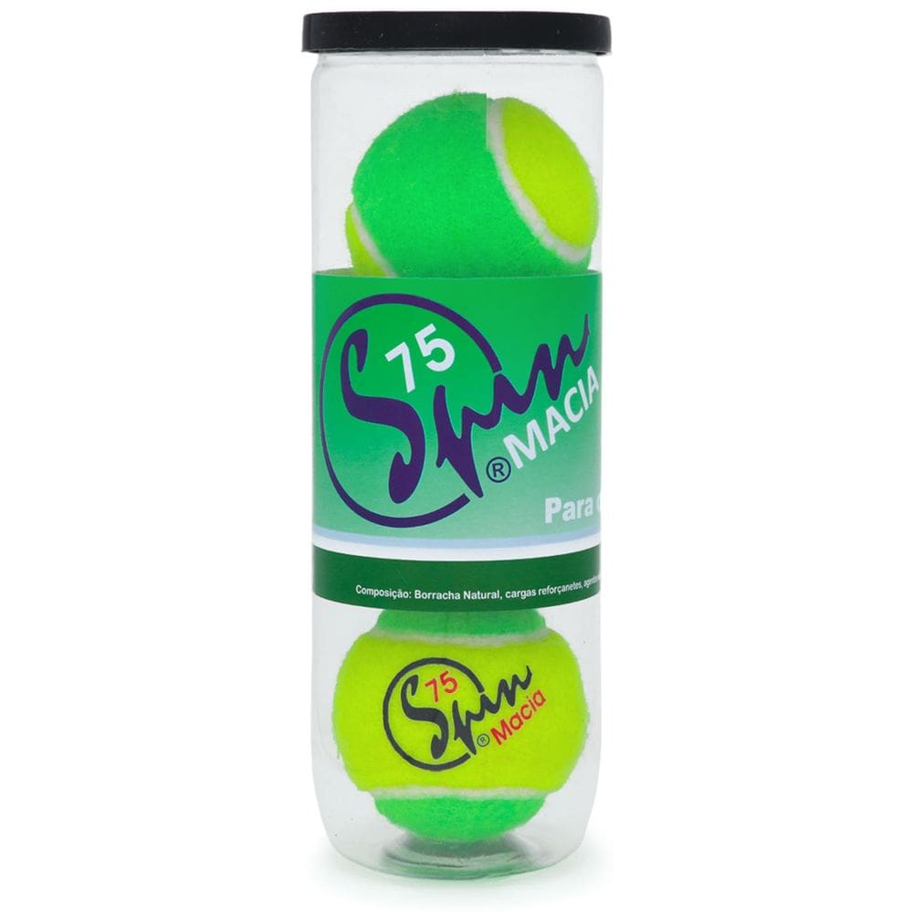 Bola de Tênis Spin Macia Verde 75 - Com 3 bolas