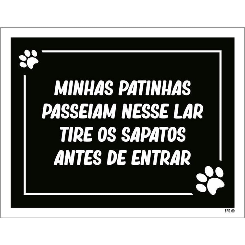 Kit 3 Placas Decorativa - Minhas Patinhas Passeiam Nesse Lar