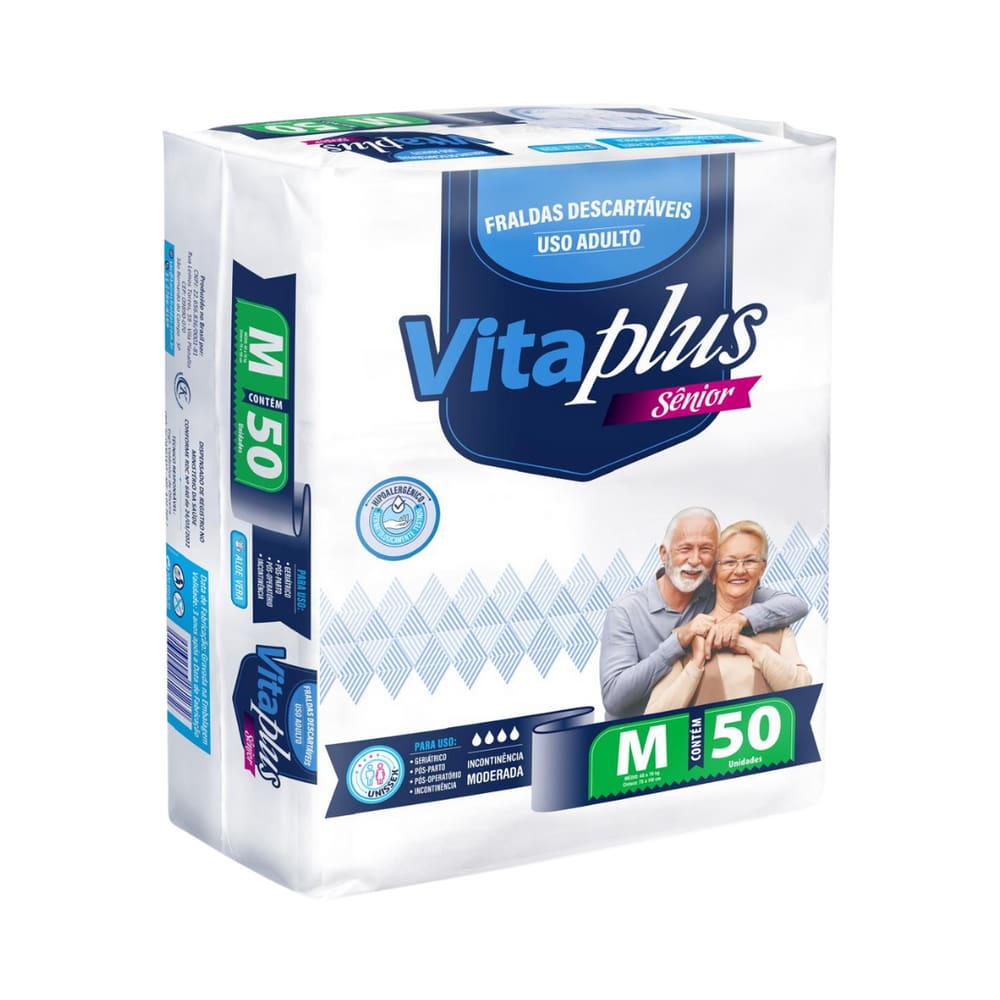 Fralda Geriátrica Adulto M G XG Vita Plus Care Pacotão Barato