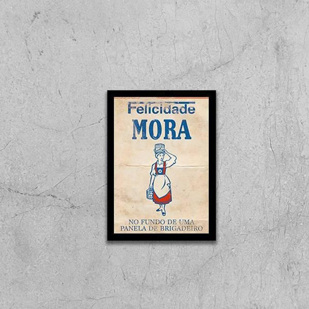 Quadro Felicidade Na Panela De Brigadeiro 24X18Cm