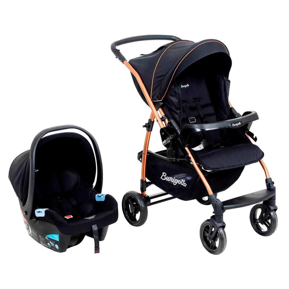 Travel System Rio 22 Preto Cobre Carrinho+Bebê Conforto