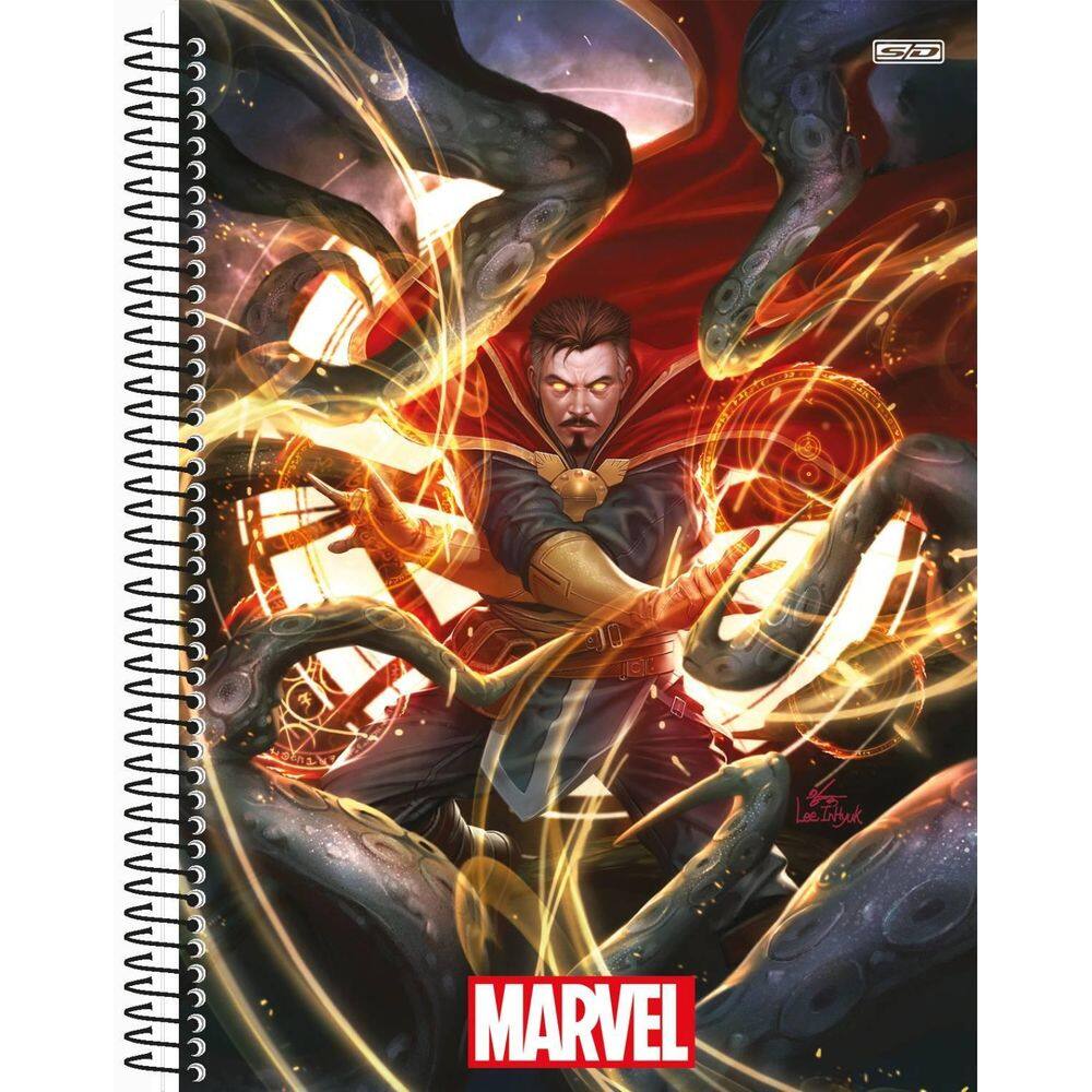 Caderno Marvel Now Escolar 1 Matéria Espiral Doutor Estranho