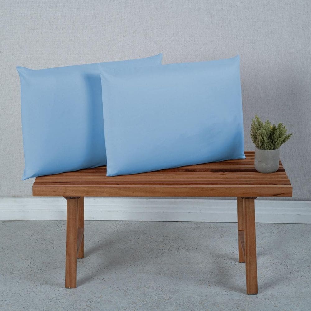 Fronha Travesseiro 2 Peças Premium 400 Fios Azul Piscina