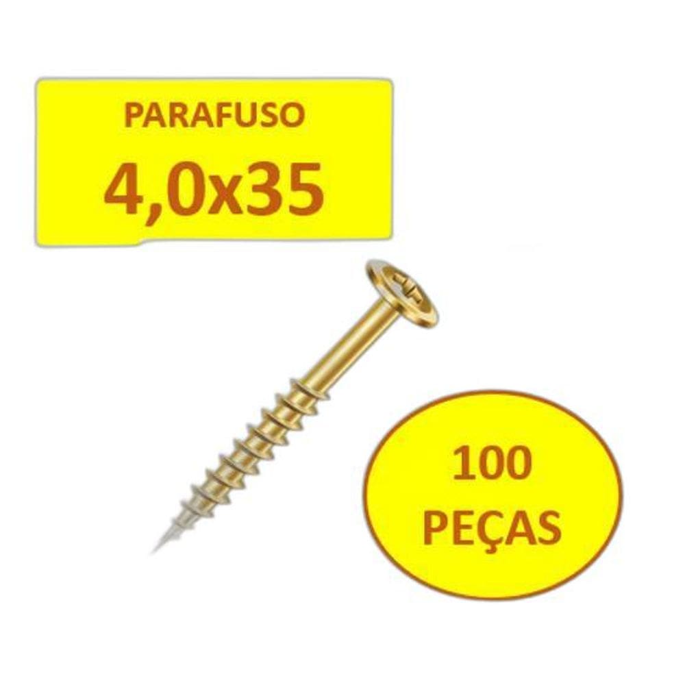 Parafuso Cabeça Chata Philips 4,0X35 Bicromatizado 100Un