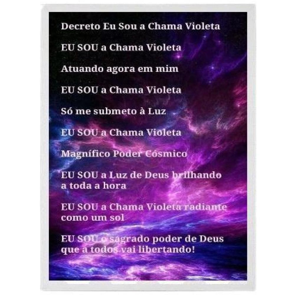 Quadro Oração Saint Germain Moldura Branca 45X34Cm