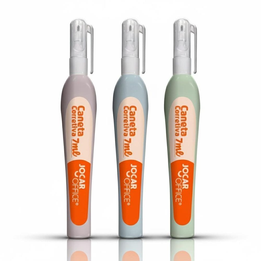 Kit 3 Canetas Corretivo Caneta 7Ml - Jocar Office