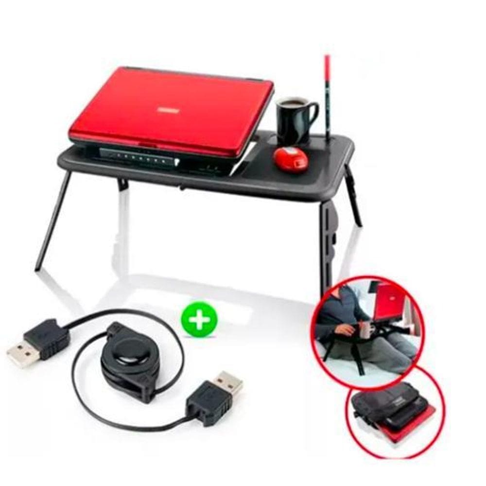 Mesa De Apoio Notebook Ajustável Ergonômica Cooler