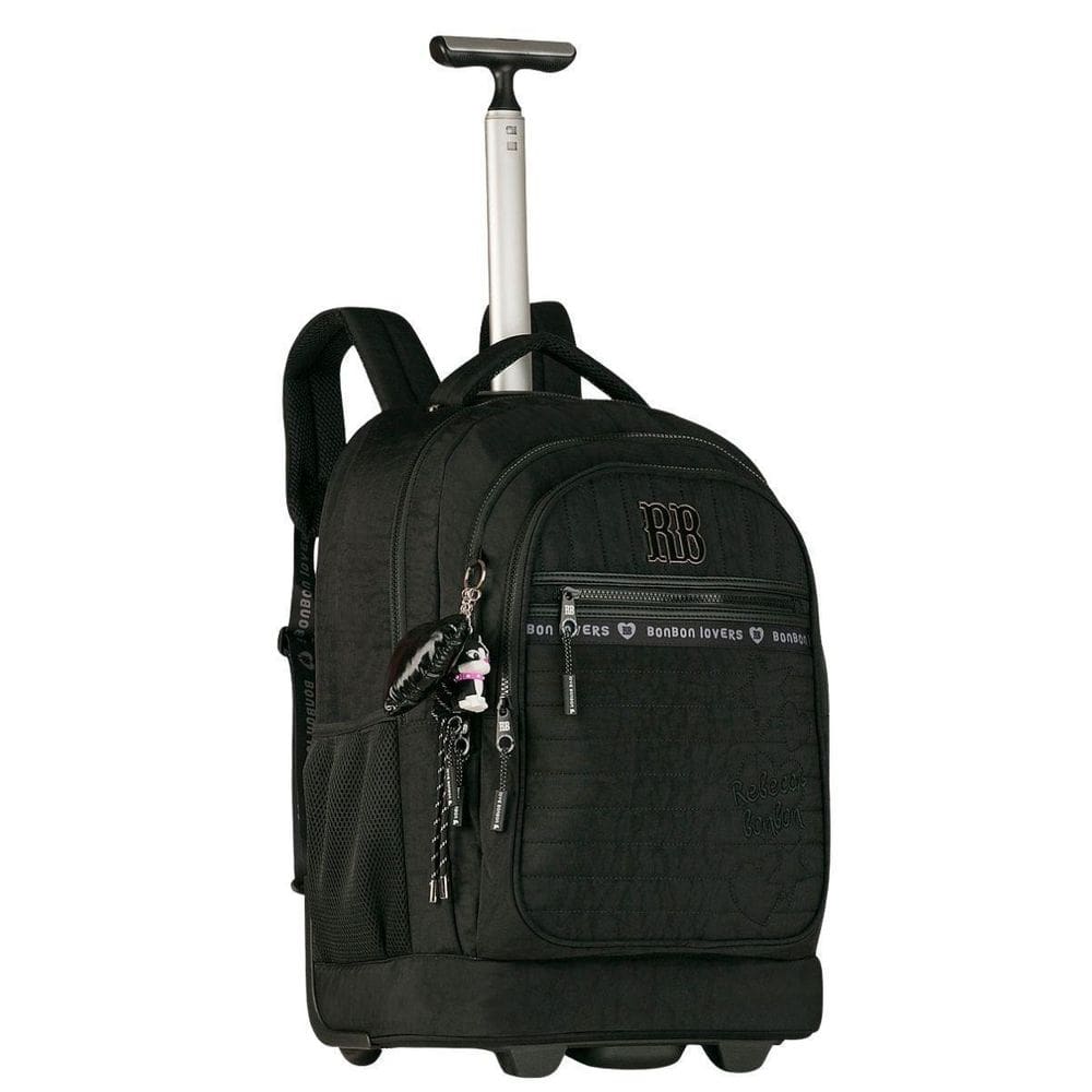 Mochila Rebecca Bonbon De Rodinhas Juvenil Escolar Preta