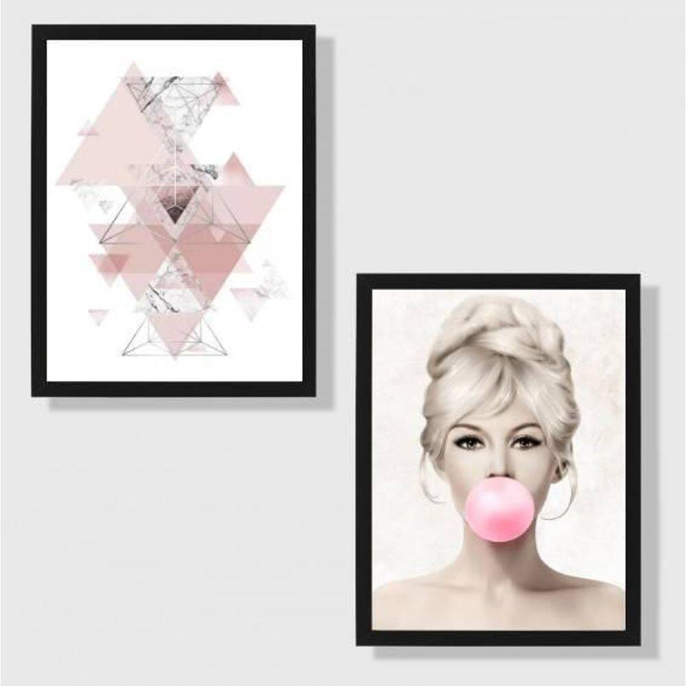 Kit 2 Quadros Decorativos Brigitte Bardot 24X18Cm