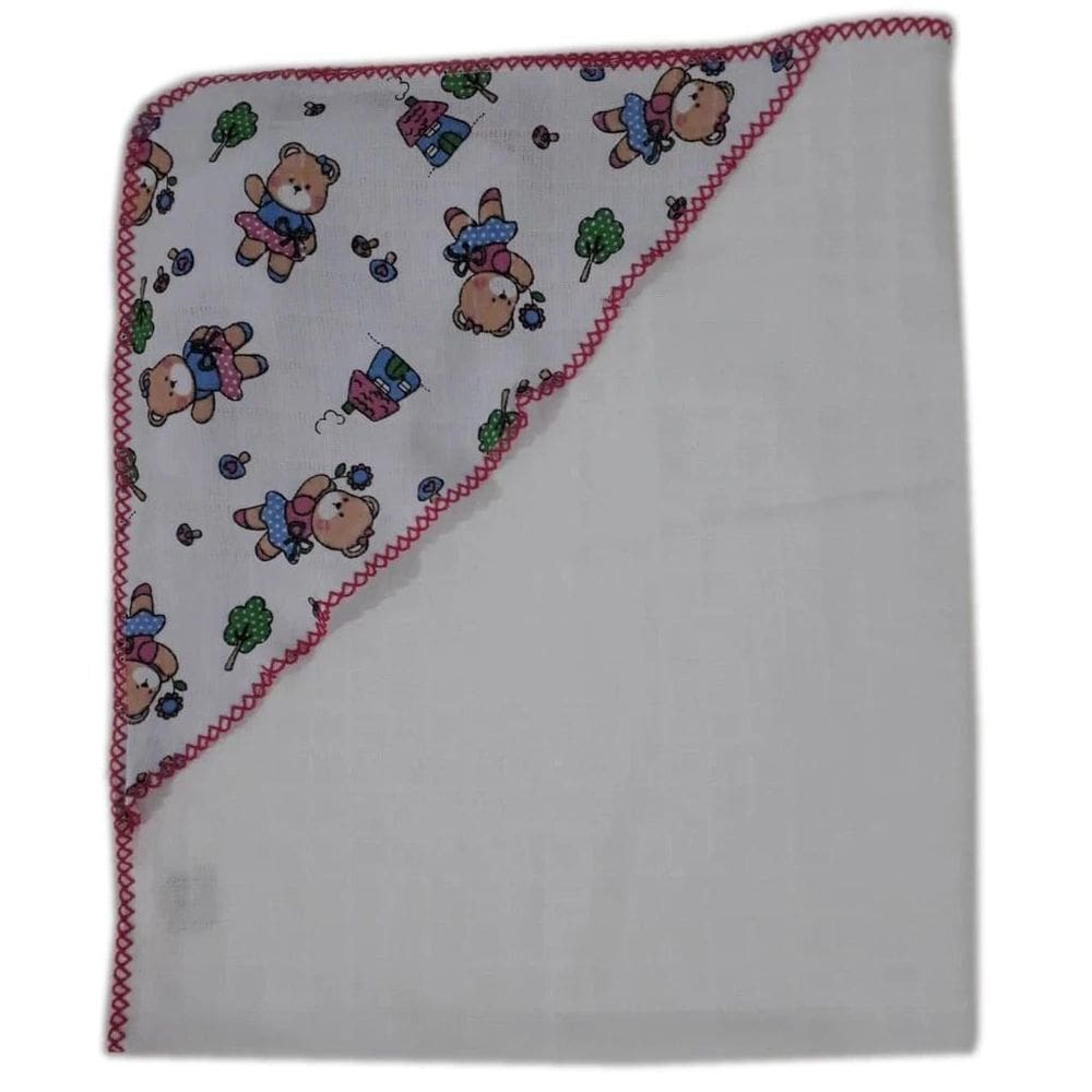 Fralda Quadriculada Com Capuz Estampado Feminino 68X78Cm