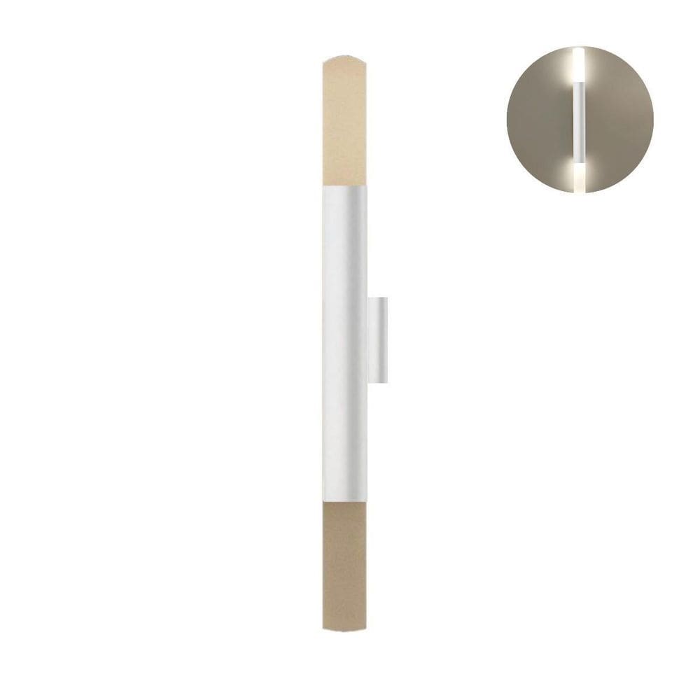 Arandela Cilíndrica 2 Fachos 55cm Alumínio/Acrílico