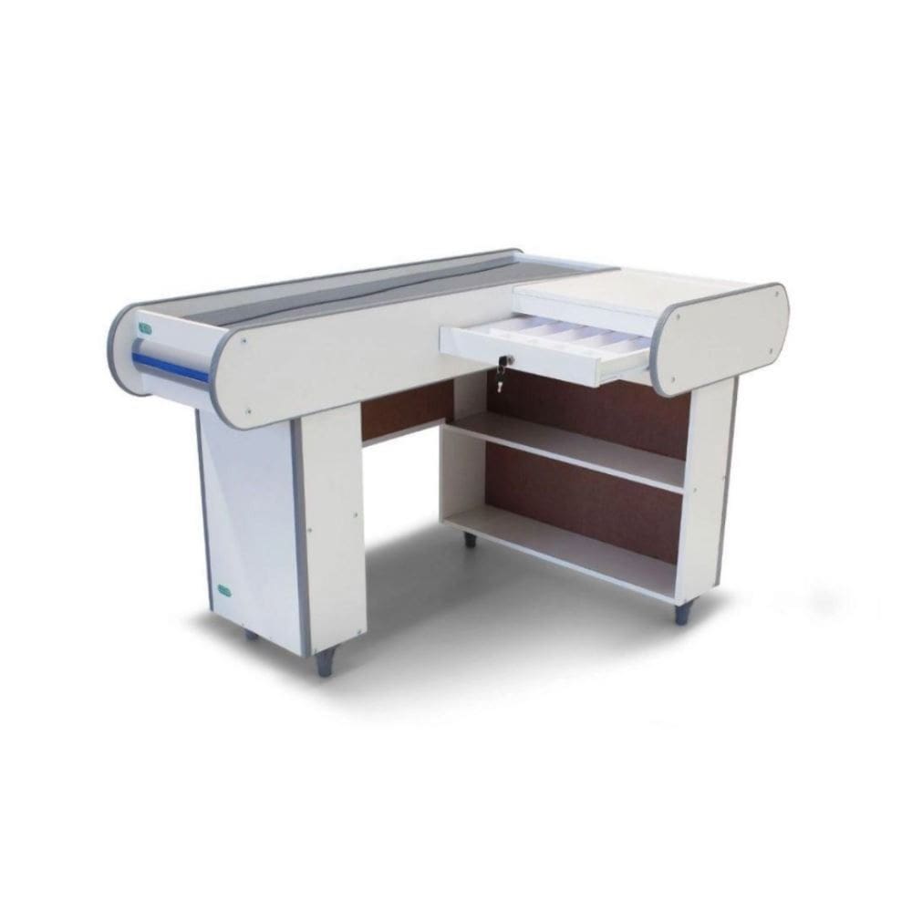 Check Out 140 Branco Artlux Corredor Inox Padrão F Azul