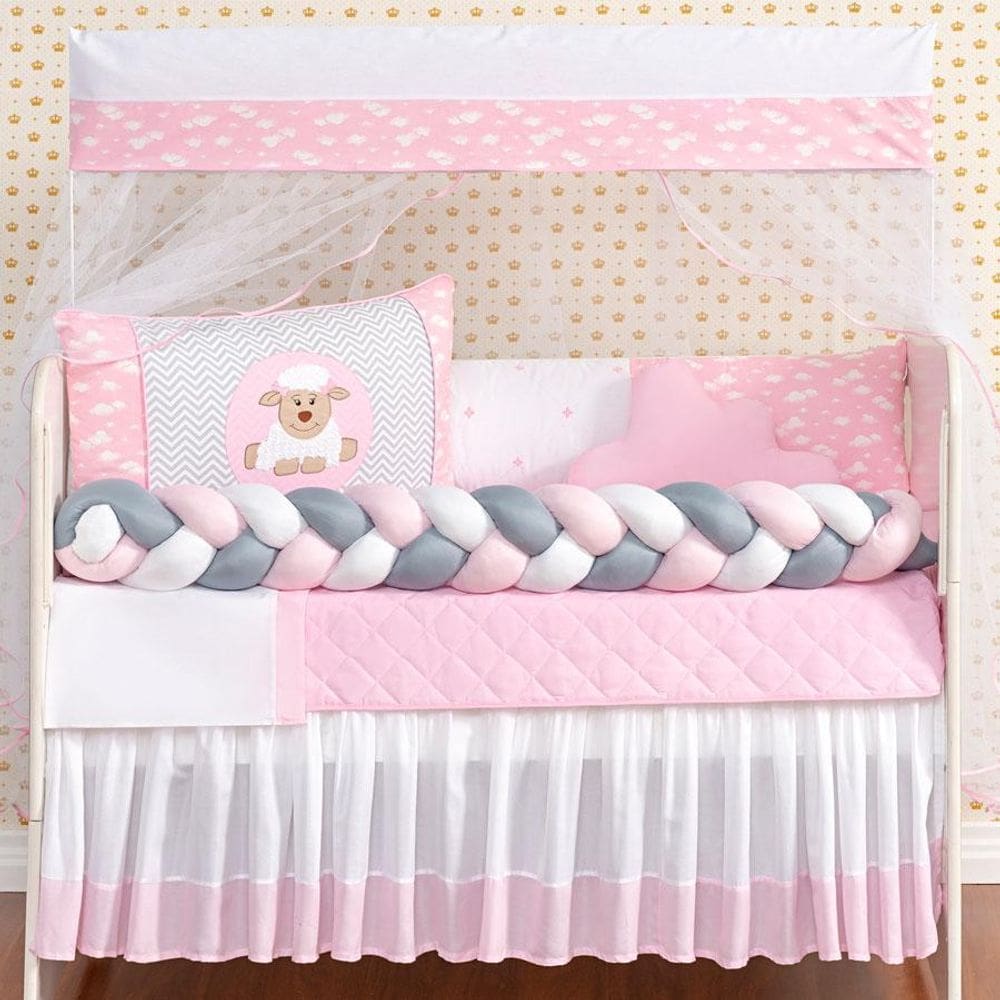 Kit Berço Carneirinho Trança Infantil Kit Americano Bebê