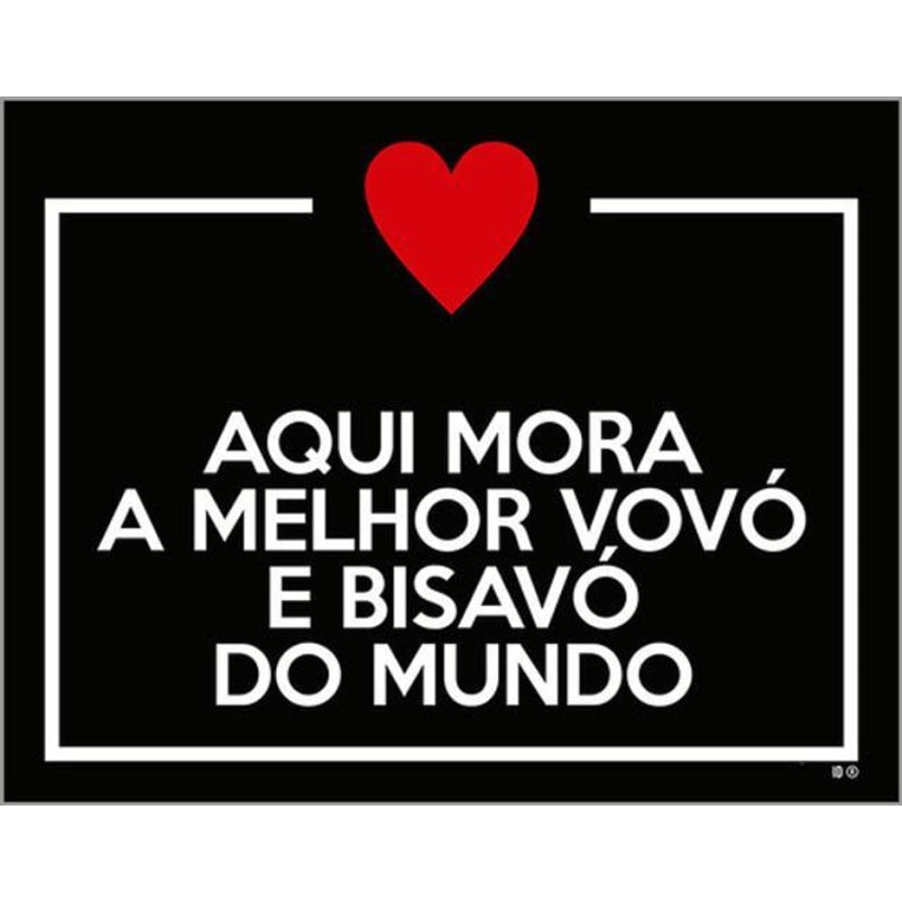 Kit 5 Placas Aqui Mora Melhor Vovó Bisavó Mundo 36X46
