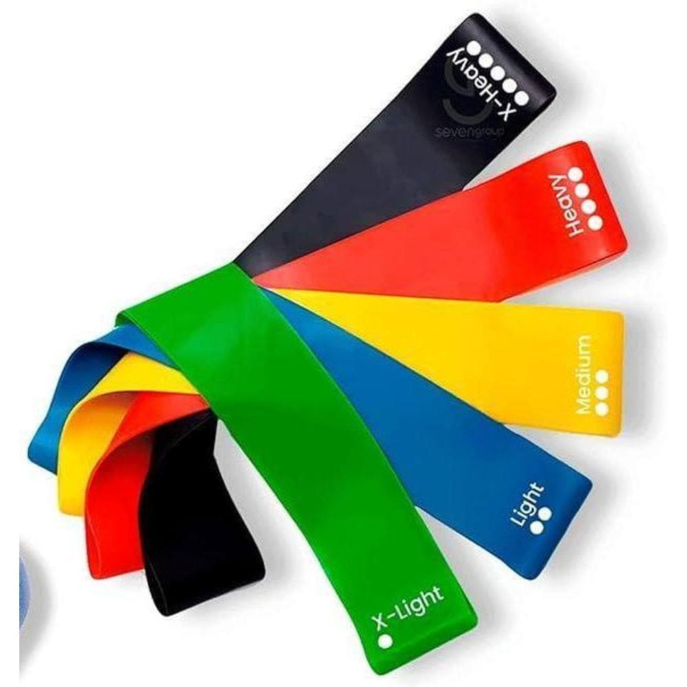 Kit 5 Faixas Elásticas Miniband 5 Níveis Para Treino Em Casa