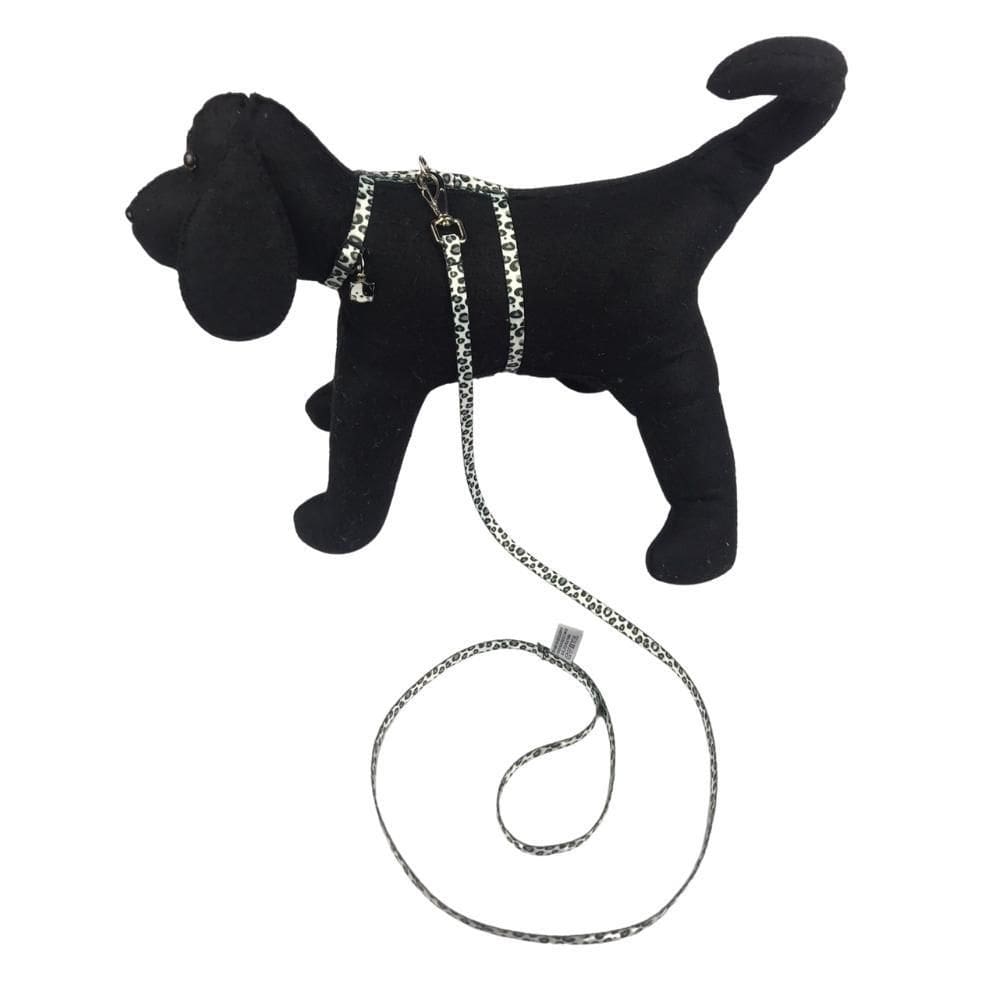 Coleira E Guia De Passeio Para Gato Até 20kg Oncinha Branco