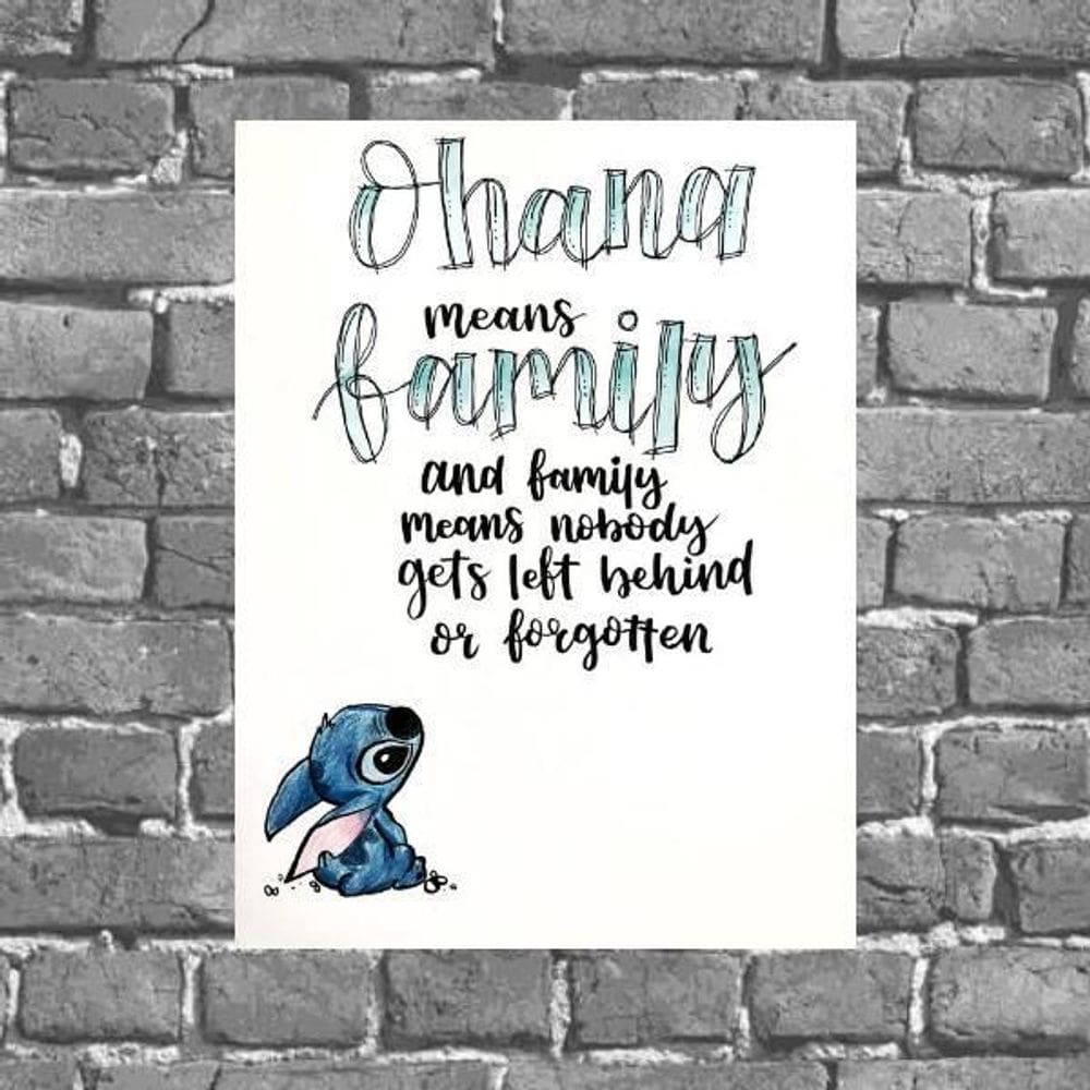 Placa Decorativa Ohana Family 18X27Cm