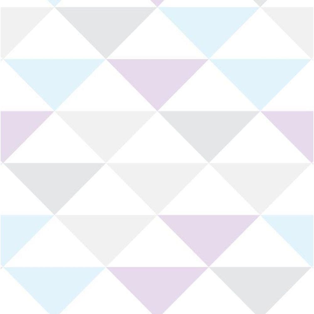 Papel De Parede Adesivo Geométrico Azul, Roxo E Cinza