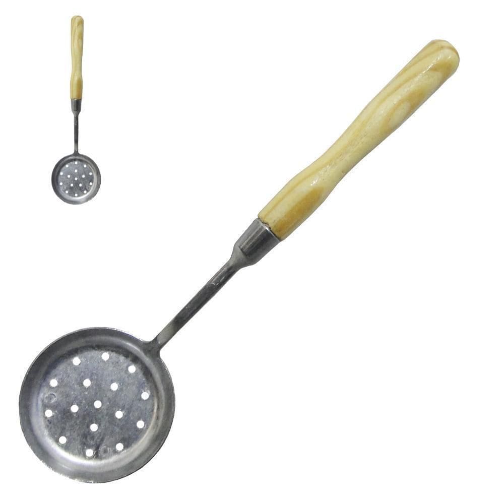 Escumadeira De Aluminio Injetado Cabo Madeira 29X7,5Cm