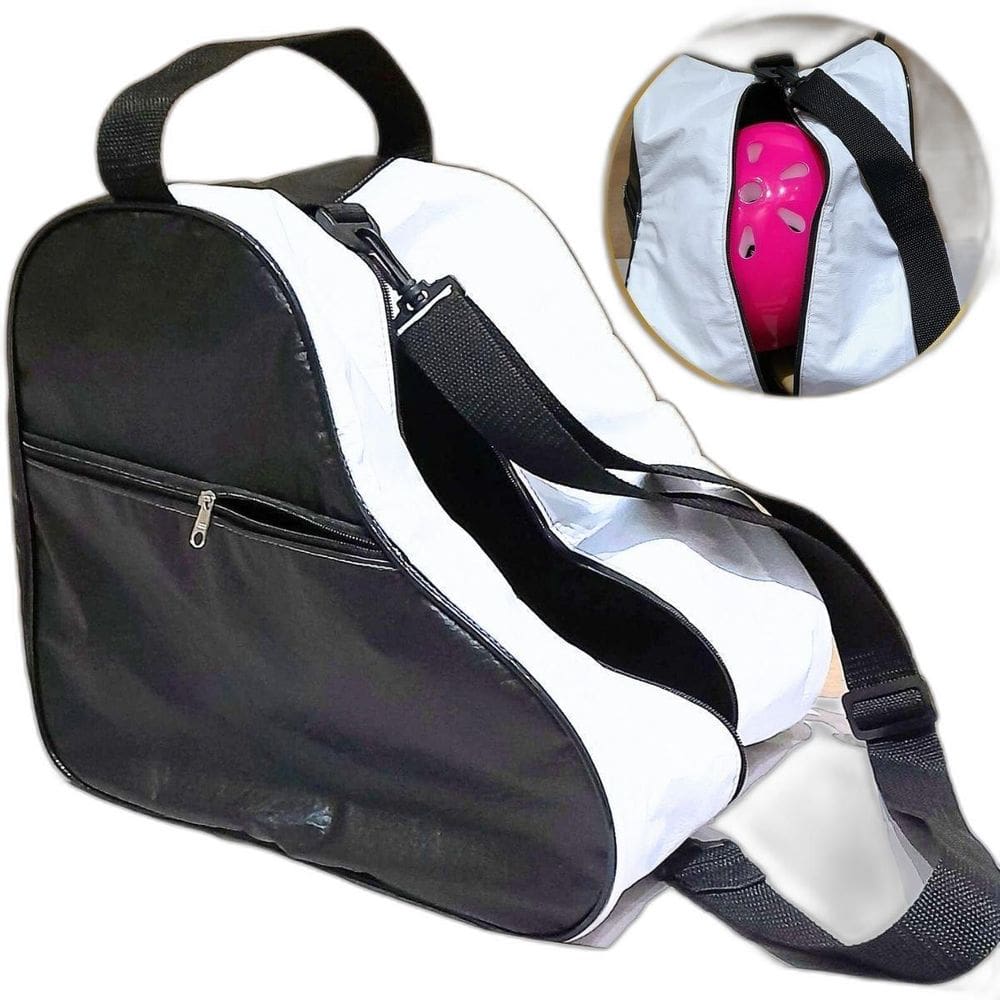 Mochila Para Patins Quad Inline Bolsa sintético Preta / Branca