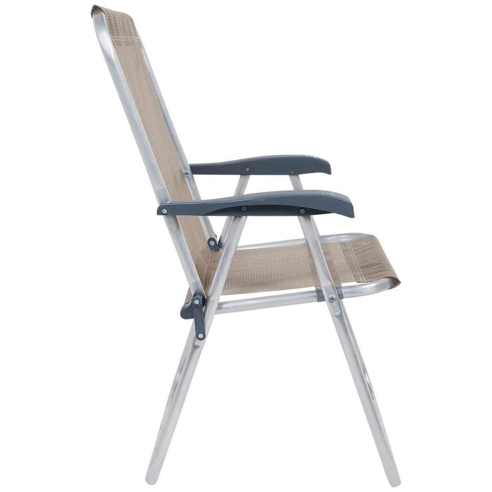 Cadeira De Praia Relax Comfort Alta Alumínio Bege Bel