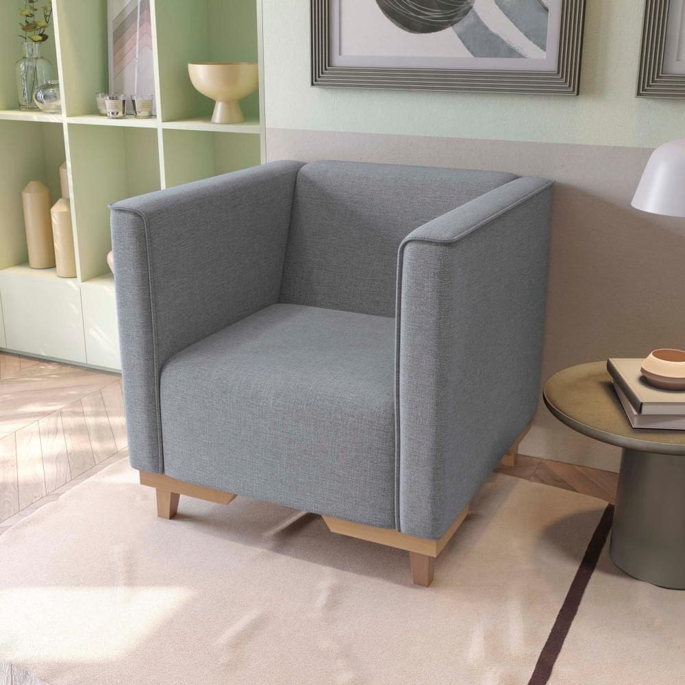 Poltrona Ravena Kappesberg Linho Cinza