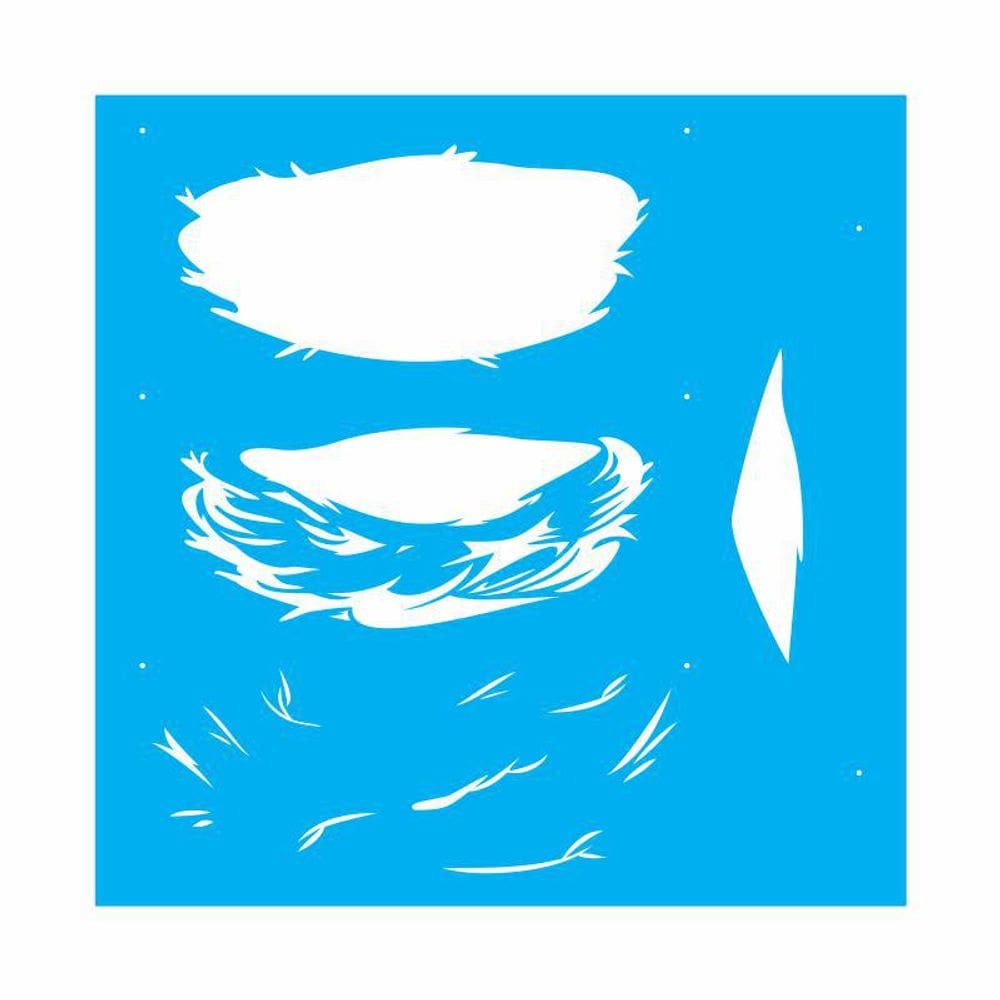 Stencil Tamako Ninho Pássaro - 30X30Cm - Ref 9546
