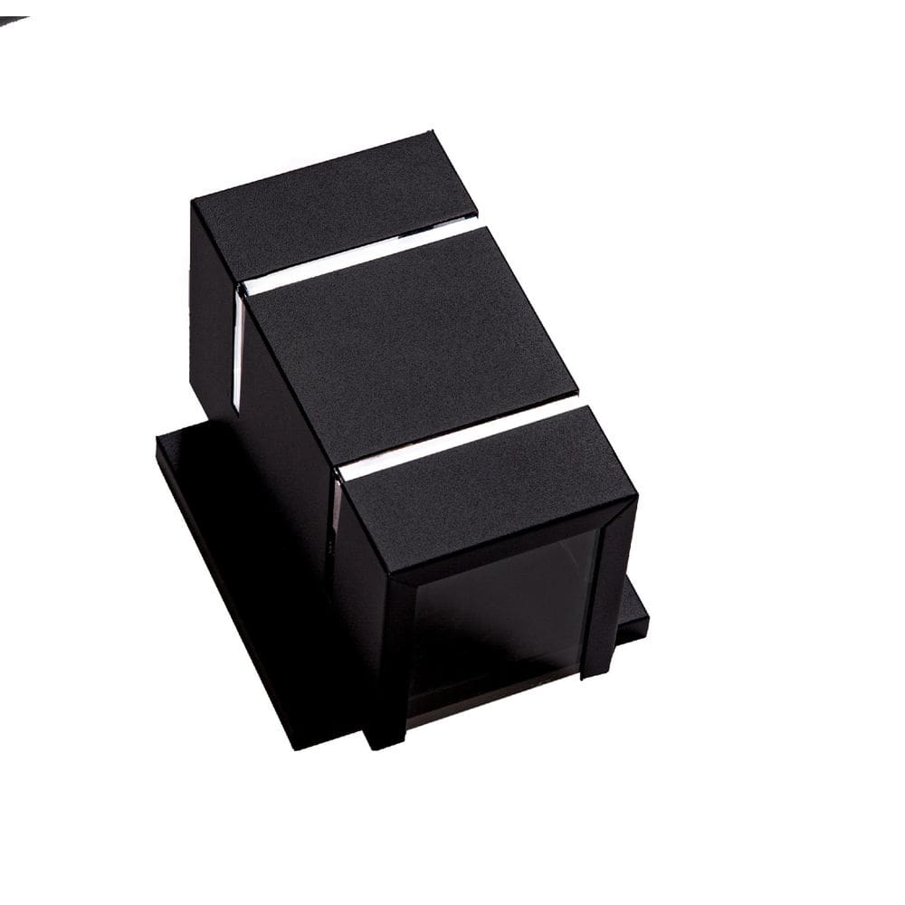 Kit 2 Arandela Preto 2 Focos 2 Frisos C/Base Parede Ar1512