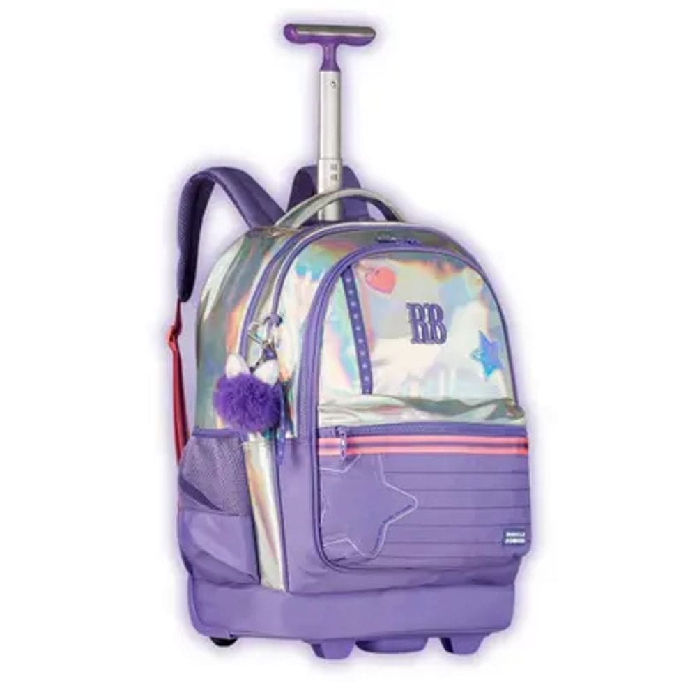 Mochila Rodinhas Rebecca Bonbon Holográfica Clio  Lilás RB27016