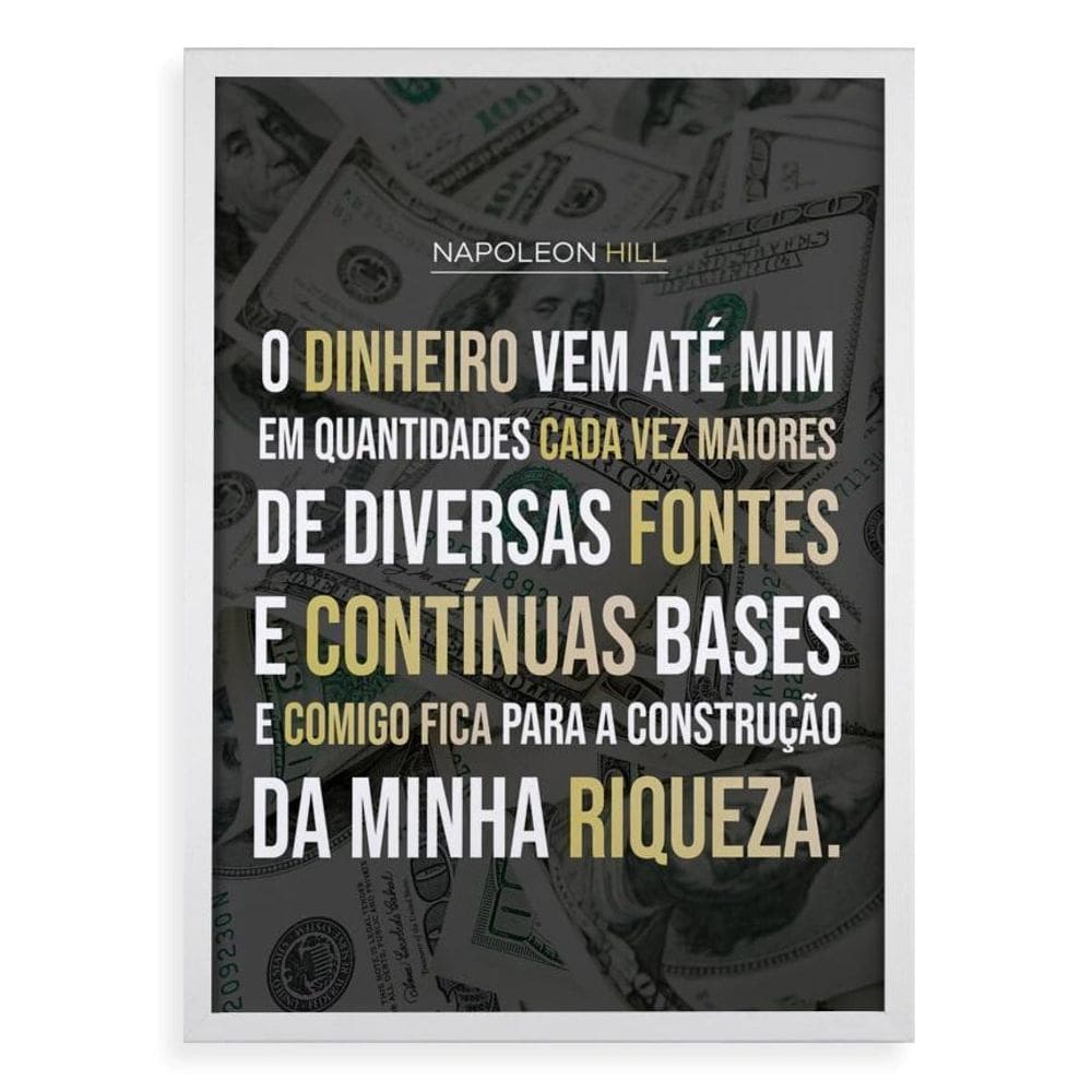 Quadro Lei Da Atração - Napoleon Hill 45X34Cm