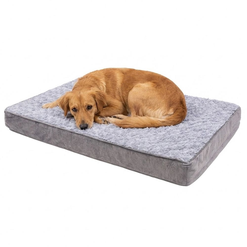 Cama Pet Ortopedica Colchão Grande 89x58cm Espuma Casca de Ovo Memoria Foam Lavável com Zíper Cães Médio e Grande