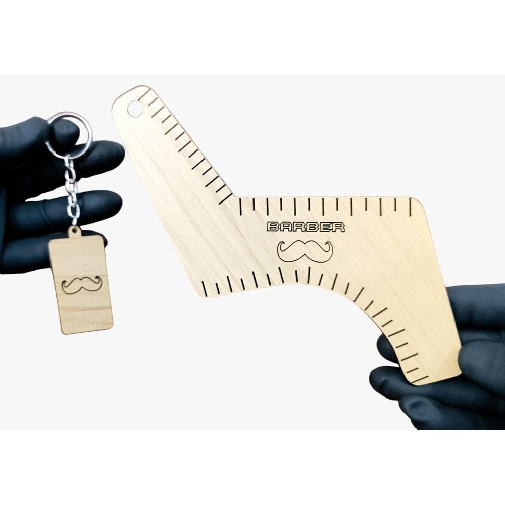 Pente Alinhador Boomerang Barba Modelador Régua - Madeira